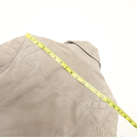 COPY - All Saints Suede Beattie Biker Zip Harness Jacket 100% Leather Sz 4 - Picture 15 of 16